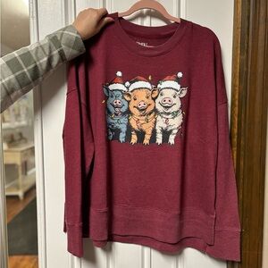 Christmas Pigs crewneck sweatshirt
